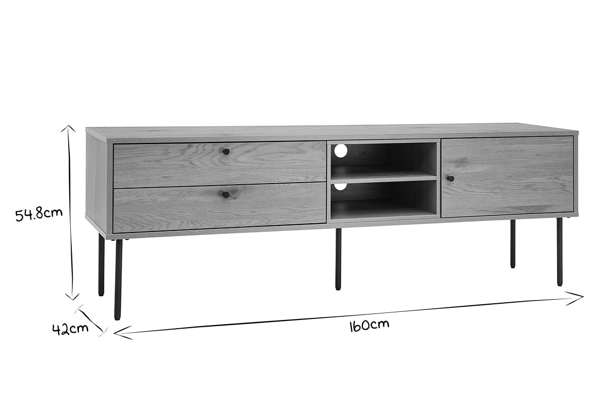 Meuble TV finition en bois clair chêne