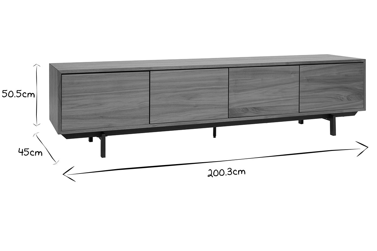 Meuble TV vintage bois foncé noyer