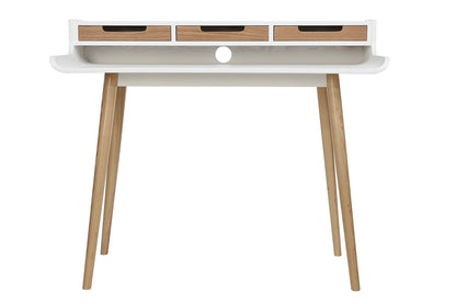 Bureau avec rangements scandinave bois clair et blanc