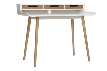 Bureau avec rangements scandinave bois clair et blanc
