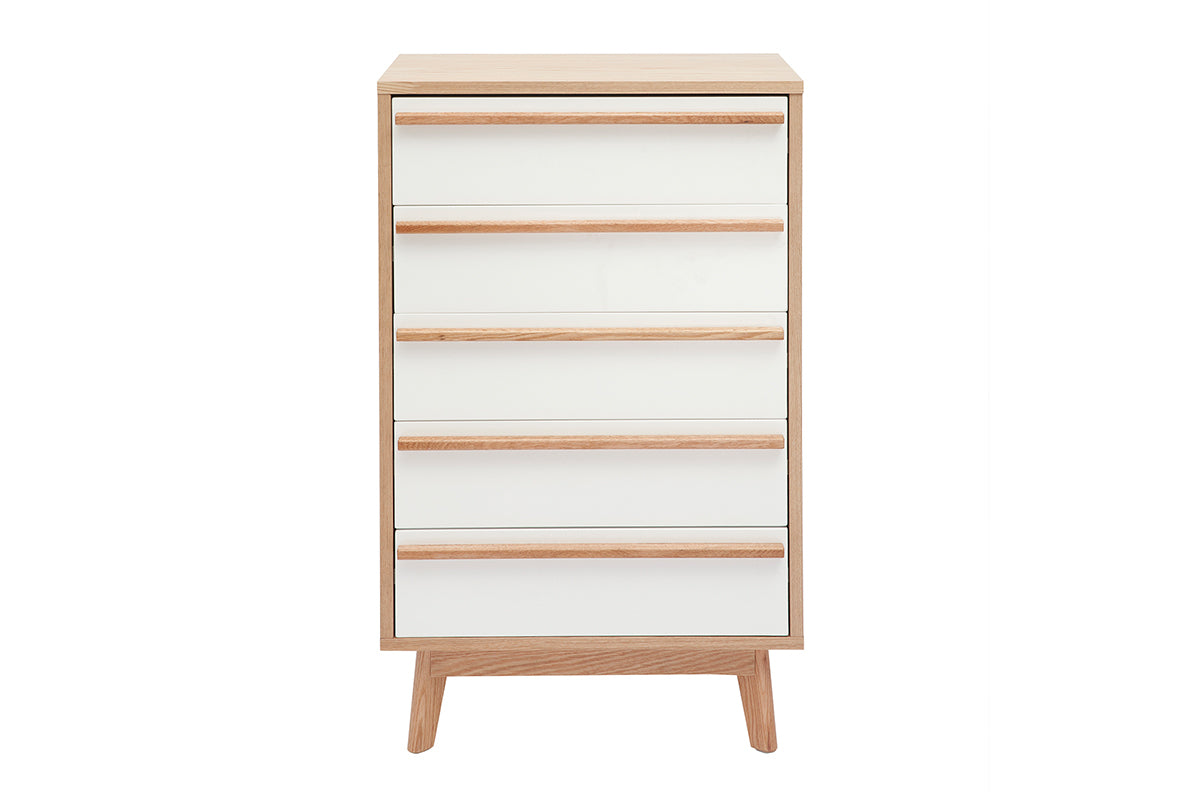 Commode chiffonnier - semainier scandinave 5 tiroirs