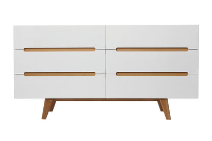 Commode scandinave finition blanc brillant laqu