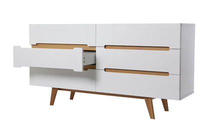 Commode scandinave finition blanc brillant laqu