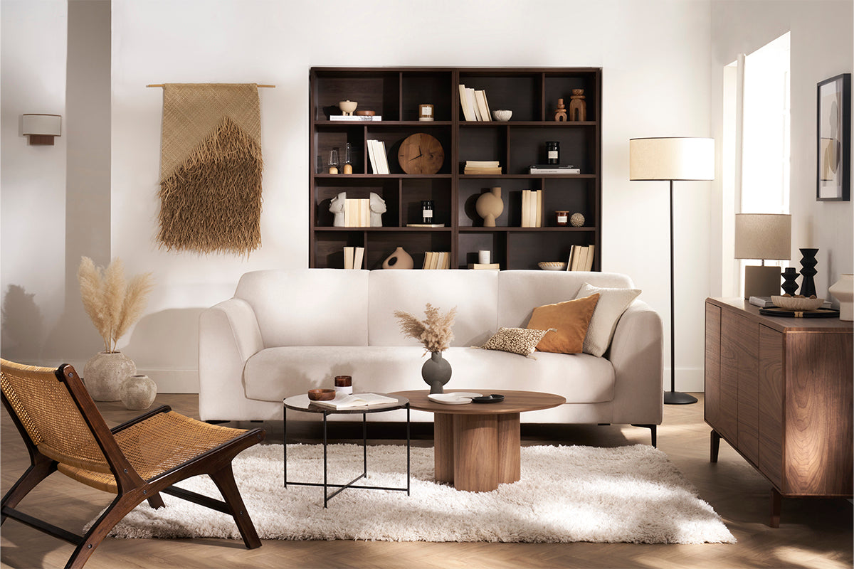 Table basse design bois foncé noyer