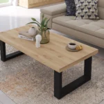 Table basse contemporaine rectangulaire chêne clair Valeria